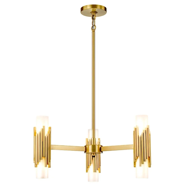 Wisząca lampa do salonu Marvele MARVELE6-AB-OPAL tubki mosiądz