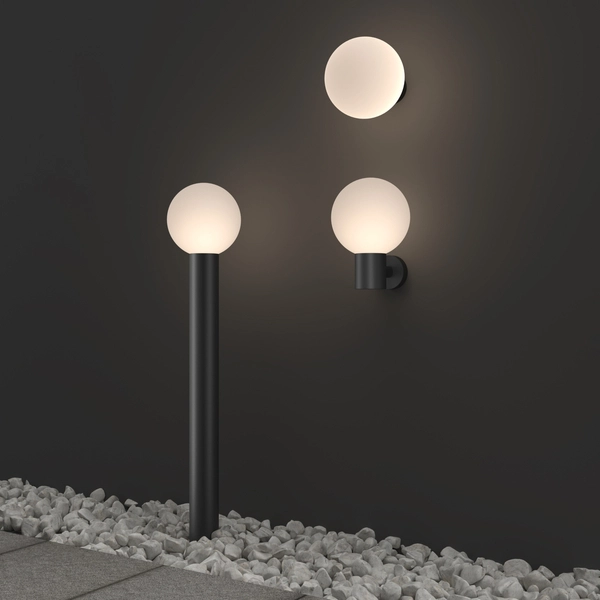 Zewnętrzna lampa ścienna Bold O598WL-01B Maytoni kula IP54 czarny