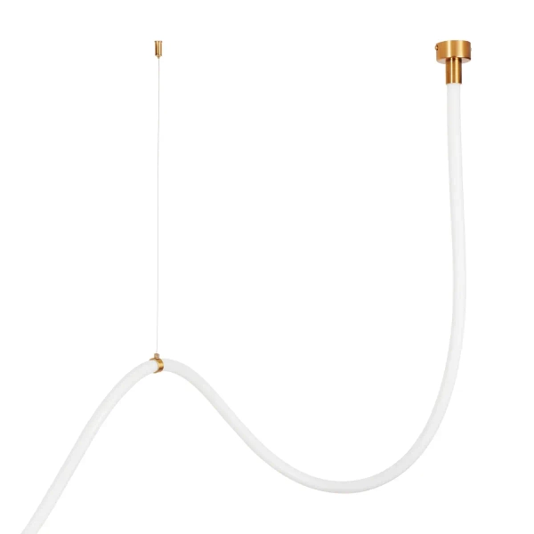 Lampa wisząca SNAKE MD1021-4 biała złota metal PVC LED 60W 3000K 4M wąż ledowy nowoczesna