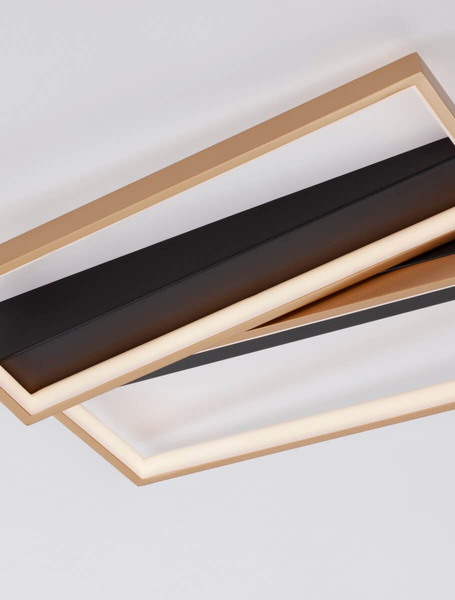 Nowoczesna lampa sufitowa Croix ramki LED 28W 3000K czarne złote