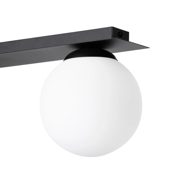 Sufitowa lampa czarna Albio K-4136 Kaja regulowane reflektorki kula do salonu