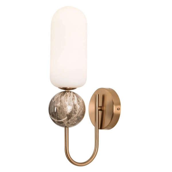 Przyścienna lampa na przedpokój NOVA W0380 Maxlight owalna złoty biały