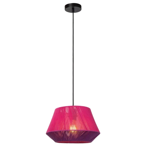 Tkaninowa lampa wisząca Jessica 10421/30/66 Lucide abażur różowy czarny