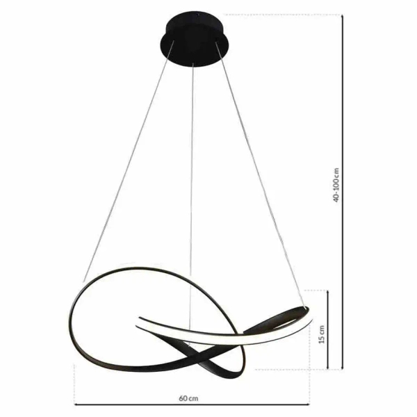 Geometryczna lampa wisząca CAPPIO ML6771 LED 36W 4000K czarny