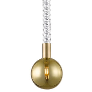 Lampa wisząca kula Mida P0583-01A-2GHF Zumaline szkło przezroczysty złoty