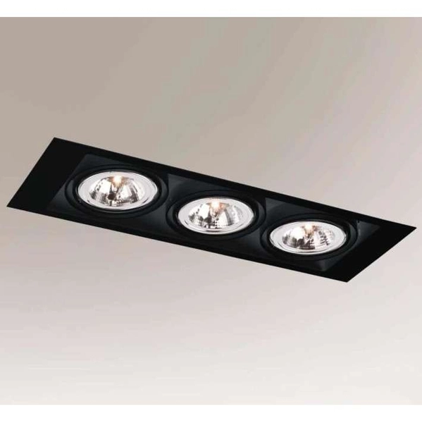 Oczko LAMPA sufitowa MUKO 3314 Shilo prostokątna OPRAWA podtynkowa do zabudowy WPUST czarny