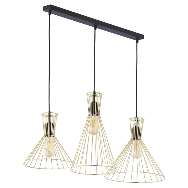 Druciana lampa zwisająca Sahara 3352 TK Lighting metalowa złota czarna