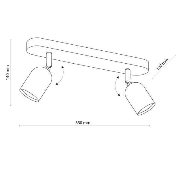 Podwójny reflektorek sufitowy Top 6031 TK Lighting podłużny tuby złoty