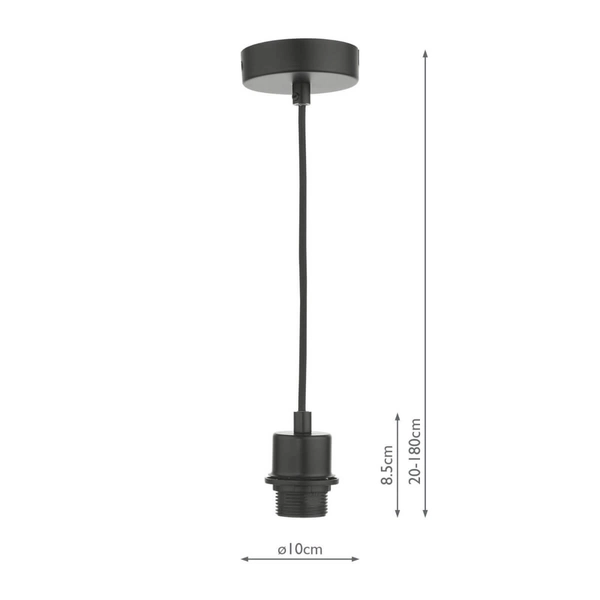 Wisząca lampa na kablu SP69 minimalistyczna metalowa czarna