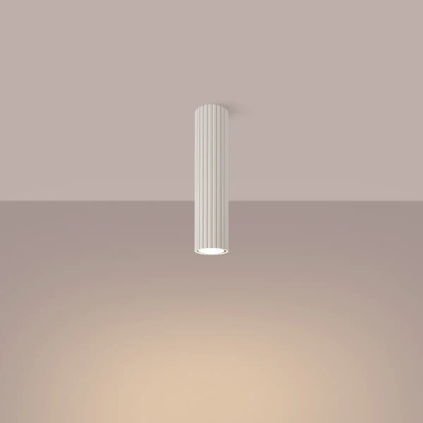 Podłużna sufitowa lampa KARBON SL.1589 ryflowana tuba beżowa