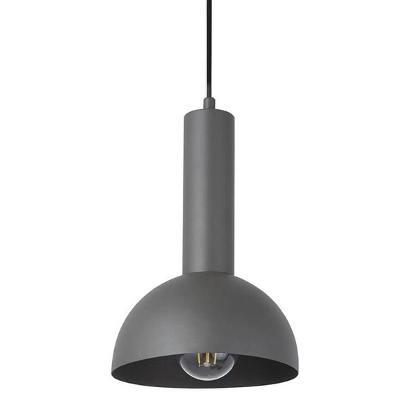 Półokrągła lampa wisząca Vitrum 40967 kopuła do holu czarna szara