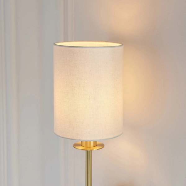 Ścienny kinkiet salonowy L&-199496 Light& tkanonowy biały mosiądz