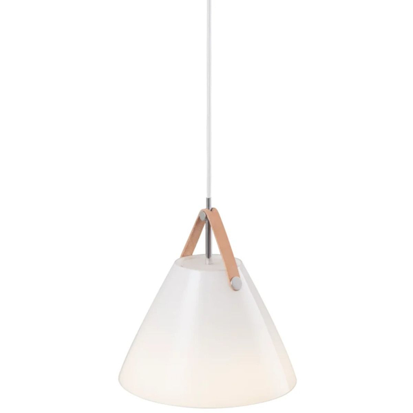 Lampa wisząca Strap 84303001 Nordlux metal skóra biała