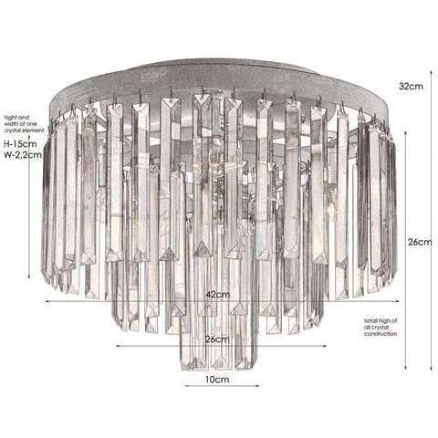 Plafon LAMPA sufitowa VENTIMIGLIA 106563 Markslojd okrągła OPRAWA glamour kryształki crystals przezroczyste czarne