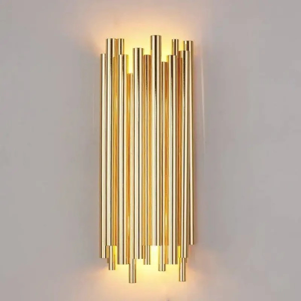 Kinkiet ścienny TUBO XC-110 miedziany metalowy art deco tuby G9 elegancki do salonu
