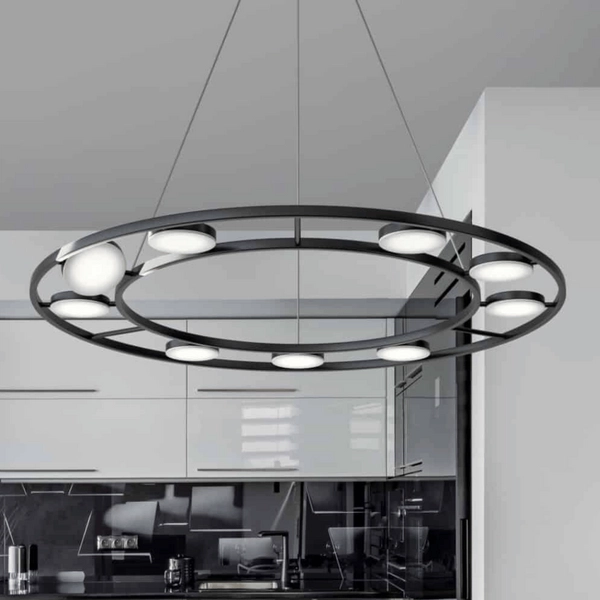 Okrągła lampa wisząca Fad MOD070PL-L63B3K LED 63W 3000K czarna