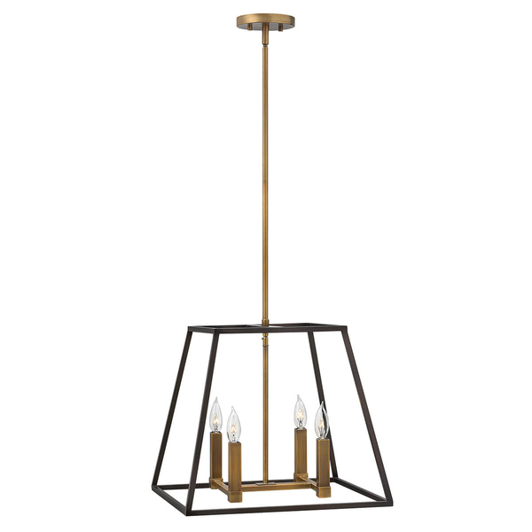 Lampa wisząca loftowa Fulton HK-FULTON-4P mosiądz czarna
