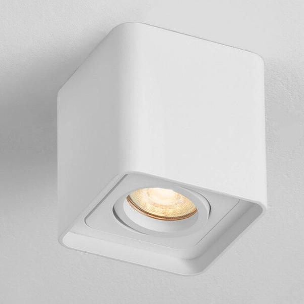 Kwadratowa lampa sufitowa ESTERO LE44396 kostka do jadalni biała