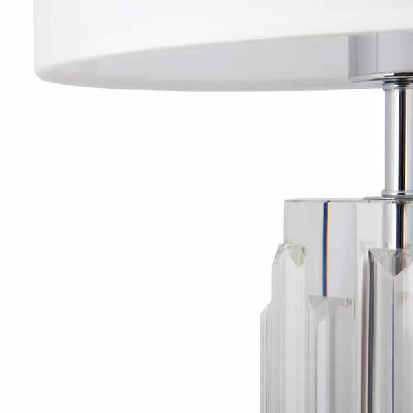 Lampa stołowa z abażurem Muse MOD304TL-01CH szklana biała