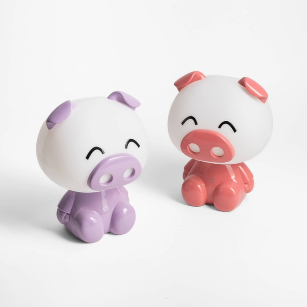 Lampka stołowa Pig KDR-603B-PE 3W 4000K ŚWINKA animals biała fioletowa