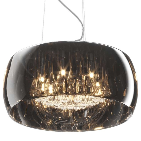 Wisząca lampa CRYSTAL P0076-06X-F4FZ szklana glamour z kryształkami chrom