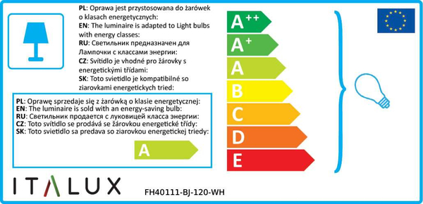 LAMPA wisząca JET MINI FH40111-BJ-120-WH LED 4W Italux metalowa OPRAWA zwis tuba biała