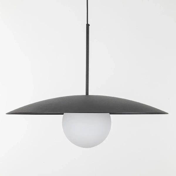 Jadalniana lampa zwisająca Slate 10637 mleczna kula czarny