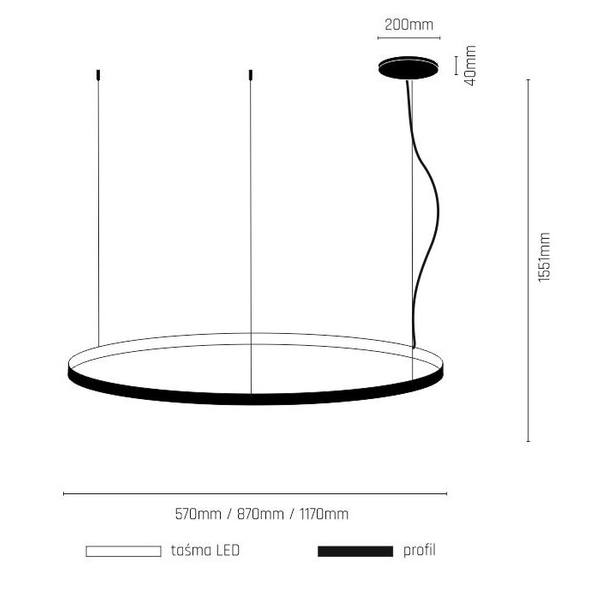 Wisząca lampa gabinetowa Agari LED 51W 4000K ring biały