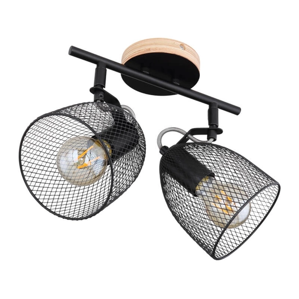 Sufitowa lampa kierunkowa Josina 54034-2 czarna drewno