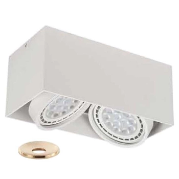 Downlight LAMPA sufitowa Cardi II Bianco + Ufo Gold Orlicki Design ruchoma OPRAWA metalowa prostokątna biała złota