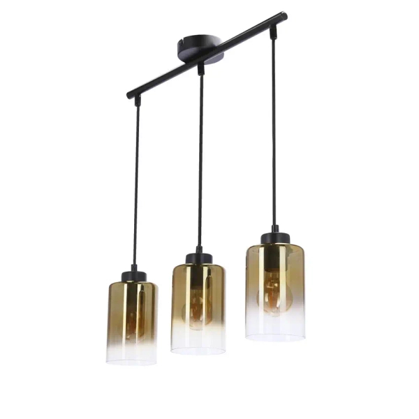 Wisząca lampa szklana Aspra 33-16270 bursztynowy przezroczysty czarny