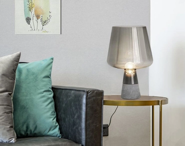 Stojąca lampa szklana GOBLET TLS-E14 loftowa przydymiona