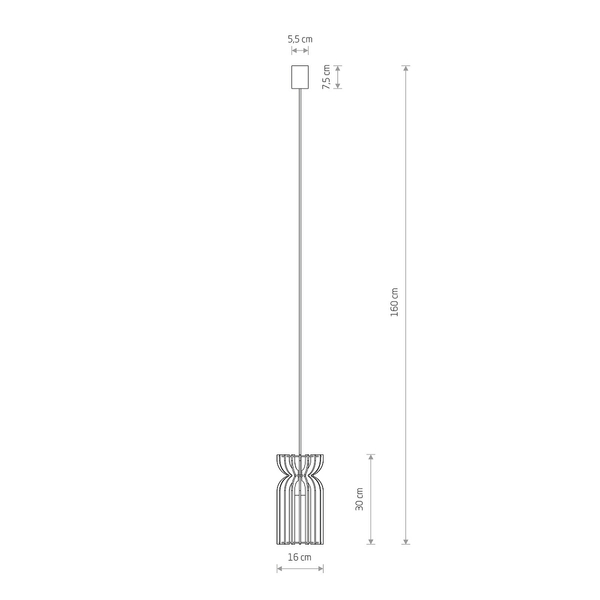 Lampa wisząca do salonu Kymi B 10574 Nowodvorski klatka czarna