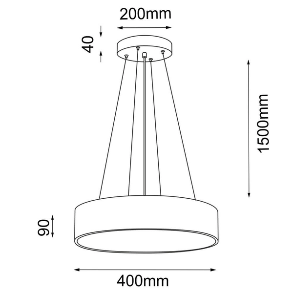 Wisząca lampa Sengo 5092 Shilo regulowana do sypialni ring circle złota