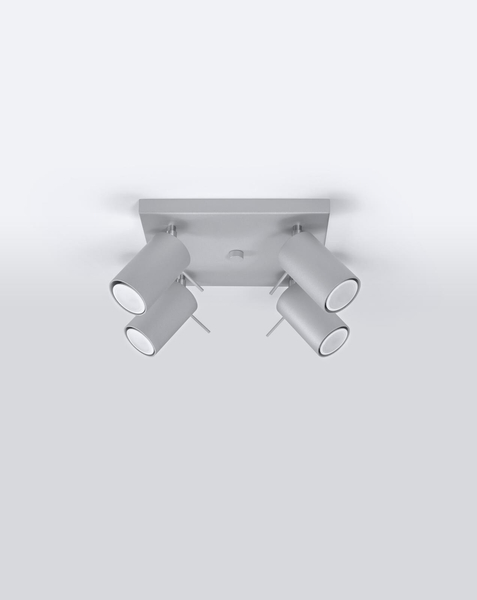 Plafon LAMPA sufitowa Ring SL.0452 Sollux natynkowa OPRAWA metalowa SPOT regulowane tuby szare