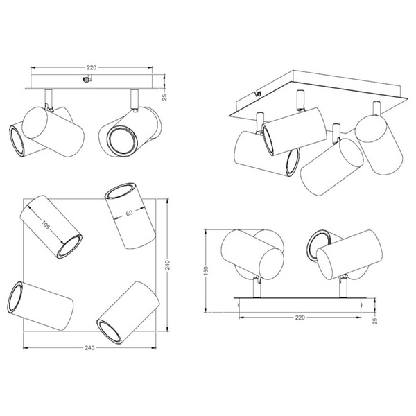 Nasufitowa lampa z regulacją MARLEY 802430407 Trio do jadalni srebrna
