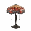 Lampka na stół Dragonfly 64093 Interiors Tiffany ważka kolorowa czarna