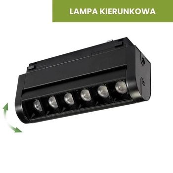 Lampa magnetyczna kierunkowa do szynoprzewodu 966 Domeno LED 6W 3000K czarna