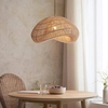 Rattanowy klosz do lampy wiszącej Misra 109203 boho japandi beżowy