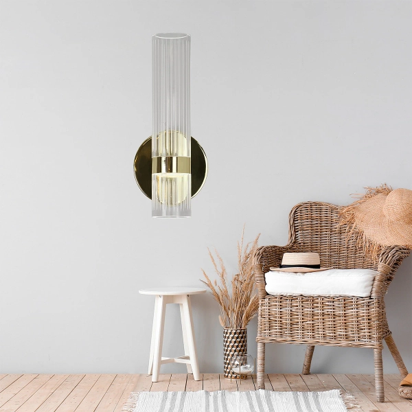 Podłużna lampa ścienna Ambiente LP-1510/1W GD LED 18W 3000-6000K tuba złota