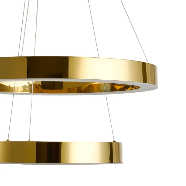 Lampa wisząca art deco CIRCLE DN924-40+60 złota metalowa akrylowa LED 53W 3000K do jadalni