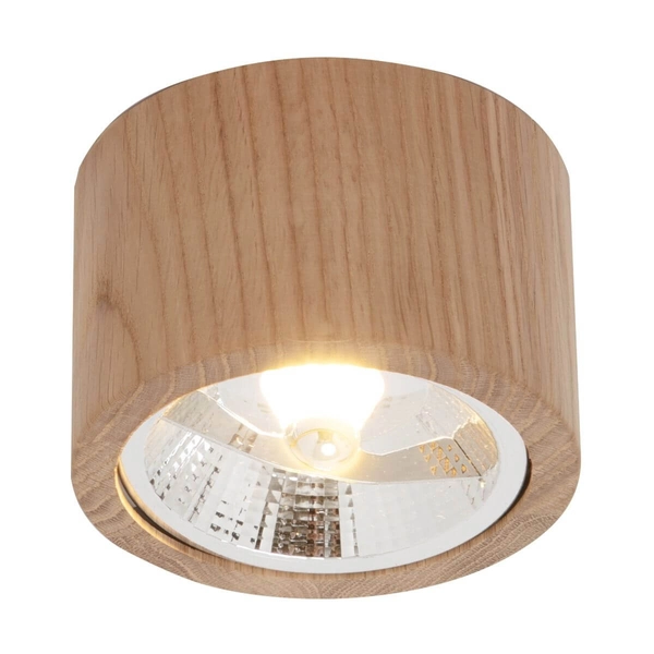 Okrągła lampa sufitowa Oak downlight natynkowa drewniana