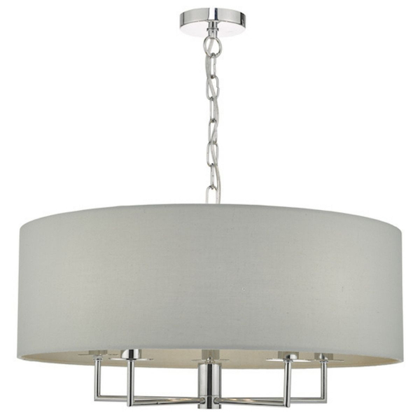 Abażurowa lampa wisząca Jamelia JAM0539 Dar Lighting na łańcuchu chrom