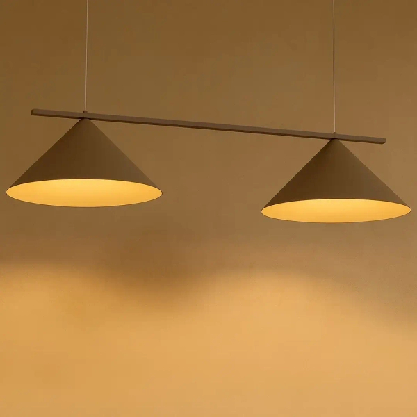 Podwójna wisząca lampa Capital MLP2472 stożek regulowana beżowy