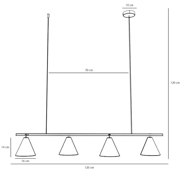 Lampa podwieszana nad stół Form 1108L17 Aldex stożki metalowe beżowe
