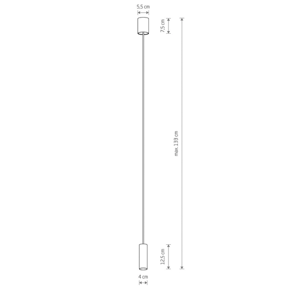 Podłużna lampa zwisowa sopel Fourty 10900 Nowodvorski do jadalni jedwabisty szary