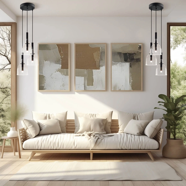 Kaskadowa zwisająca lampa Botor 5097 regulowana potrójna szklana czarny