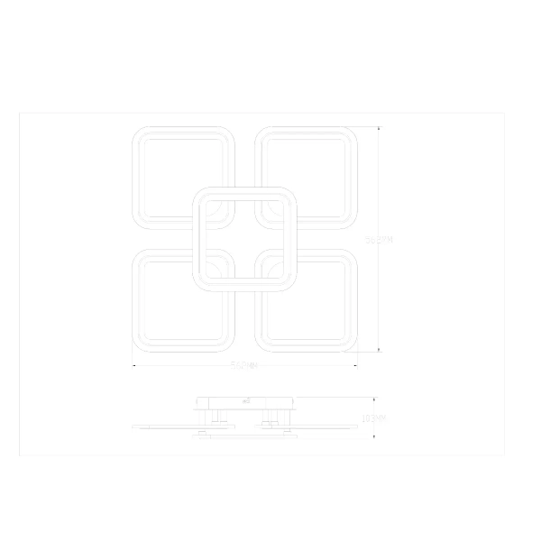 Geometryczna lampa sufitowa Stellar MS232150R-BK LED 55W 3000-6000K czarny