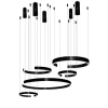 Wisząca lampa pierścieniowa 652 LED 326W 3000-6000K ringi czarne