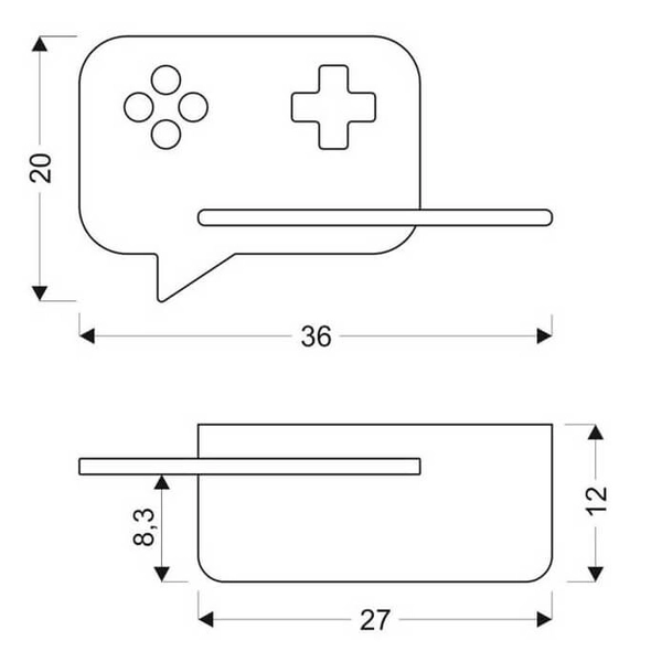 Dziecięcy kinkiet z półką Console 21-19684 LED 5W 4000K czarny drewno